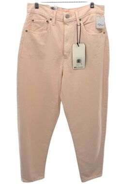 Free People High Rise Loose Taper Pink Levi’s Premium Jeans NWT